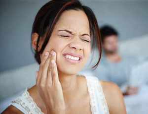 Woman with a toothache