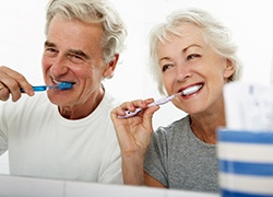 older couple buying healthy food