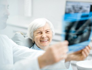 happy senior dental patient