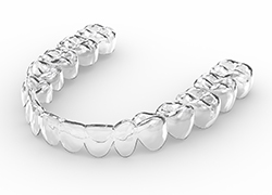 A digital image of a clear aligner used to straighten teeth in Herndon