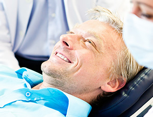 Relaxed man in dental chair