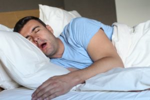 man drooling while asleep