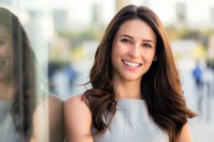 woman with confident smile