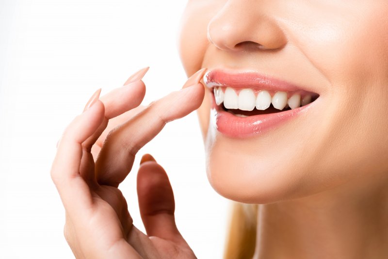 an up-close look at a woman’s straighter teeth