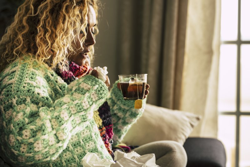 young woman during cold and flu season