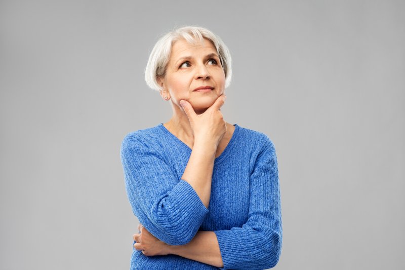 Woman with questioning expression